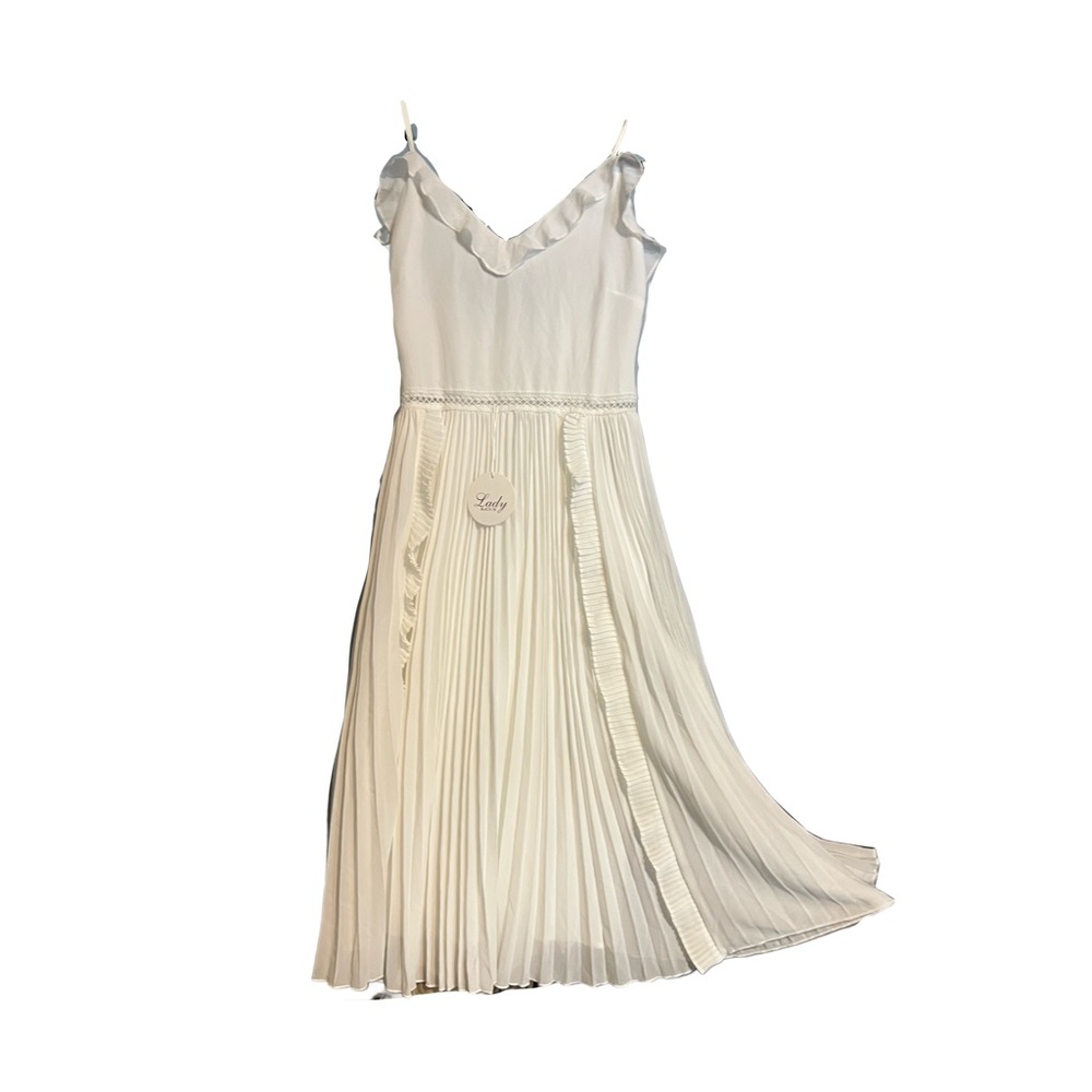 White Midi Dress- Lady Black Tie - Picture 3 of 5
